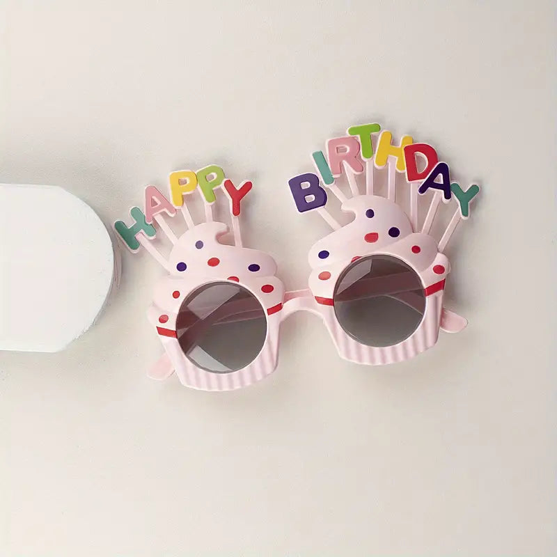 Birthday Glasses Funny Photos Props Party Decorations Cake Shaped Glasses