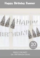 Silver happy  Birthday Letter Banner