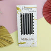 6pcs Long Birthday Candles - Black