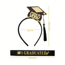 Happy Graduation Satin Sash and Headband with Tassel, Bachelor Cap Design