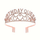 Birthday Queen letter Tiara rose gold