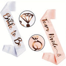 Bride to be Sash Bride to Be" & "Team Bride white with rose gold 7 pcs set