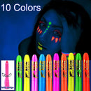 Glow-in-the-Dark Face & Body Paint Sticks 10 pcs set
