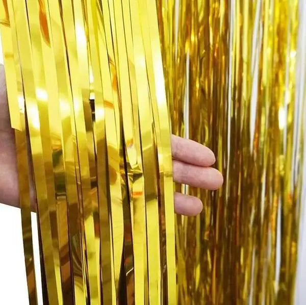 Gold Foil Fringe curtain 2x1m