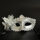 Elegant Lily Flower Diamond Mask silver