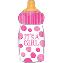 It's A Girl Baby Bottle Junior Shape Foil Balloon