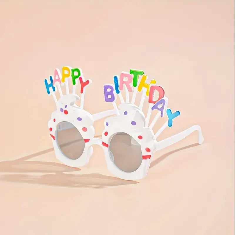 Birthday Glasses Funny Photos Props Party Decorations Cake Shaped Glasses