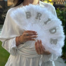 Bride to Be Elegant Pearl-Embellished Bridal Fan