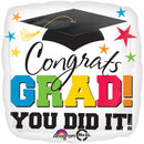 Congrats Grad You Did It Square Foil Balloon