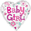 Baby Girl Heart Foil Balloon