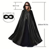 Halloween Women And Men, Elegant Gothic Solid Color Slit Hooded Cape