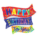 Happy Birthday Fun Flags SuperShape Foil Balloon