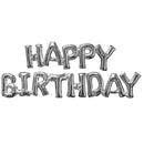 Air-Filled Happy Birthday Silver Phrase Foil Balloon