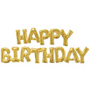 Air-Filled Happy Birthday Gold Phrase Foil Balloon