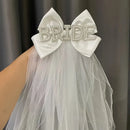 Bridal "Bride" Rhinestone Bow Headband