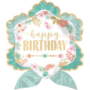 Boho Birthday Girl Satin SuperShape Foil Balloon