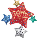 Birthday Satin Cluster SuperShape Balloon