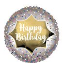 Birthday Satin Gold Burst Foil Balloon