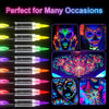 Glow-in-the-Dark  Face And Body Painting Pens And Reusable Stencil Set 8-Color