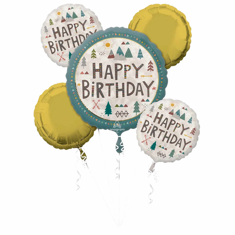 Wilderness Birthday Balloon Bouquet, 5pcs