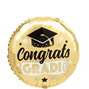 Congrats Grad Shiny Gold Foil Balloon