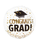 Congrats Grad Gold Glitter Foil Balloon