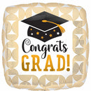Congrats Grad Ribbed Lines Jumbo Foil Balloon