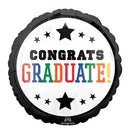 Graduation Brights Black Border Foil Balloon