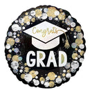 Congrats Grad Cirles And Dots Holographic Balloon