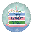 Happy Birthday Cake Satin Foil Balloon