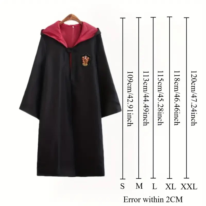 Harry Potter Adult Costume Robe & Cape with Iconic House Logos XL size