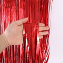 Red Foil Fringe curtain 2x1m