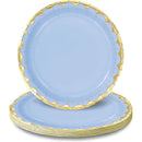 Ice Blue Metallic Paper Plates 6.75in 8pcs