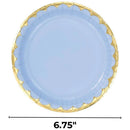 Ice Blue Metallic Paper Plates 6.75in 8pcs