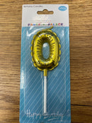 Birthday Number 0 gold Candle