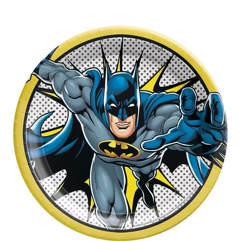 Justice League Batman Round Paper Plates 9in 8pcs
