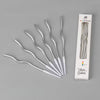 6pcs.Curved Birthday Candles - Silver