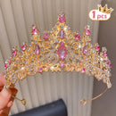 Wedding Crown - Princess Birthday Tiara with Pinkish-Purple Gemstones,