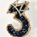 Number 3 Black Diamond Crown Birthday Number Candle