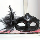 Elegant Lily Flower Diamond Mask black