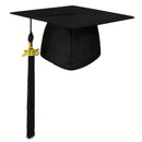 Black Fabric Graduation Cap With Tassel
