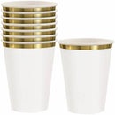 Frosty White Hot Stamped Paper Cups 12oz 8pcs
