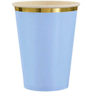 Ice Blue Hot Stamped Paper Cups 12oz 8pcs