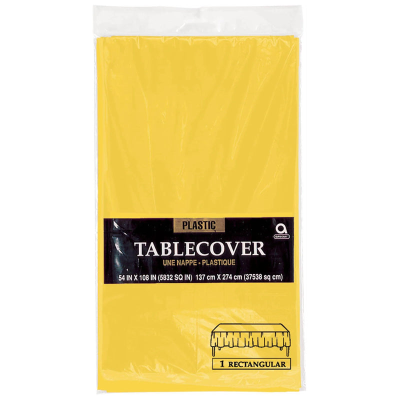 Yellow Sunshine Plastic Table Cover 54 x 108in