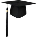 Black Fabric Graduation Cap With Tassel