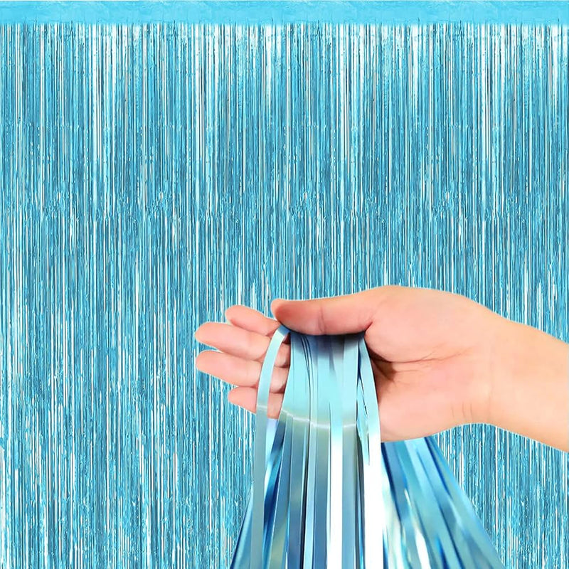 Blue Foil Fringe curtain 2x1m