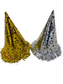 SILVER & GOLD FOIL PARTY CONE HATS
