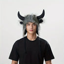 Halloween Unisex Ox Horn Plush Hat,
