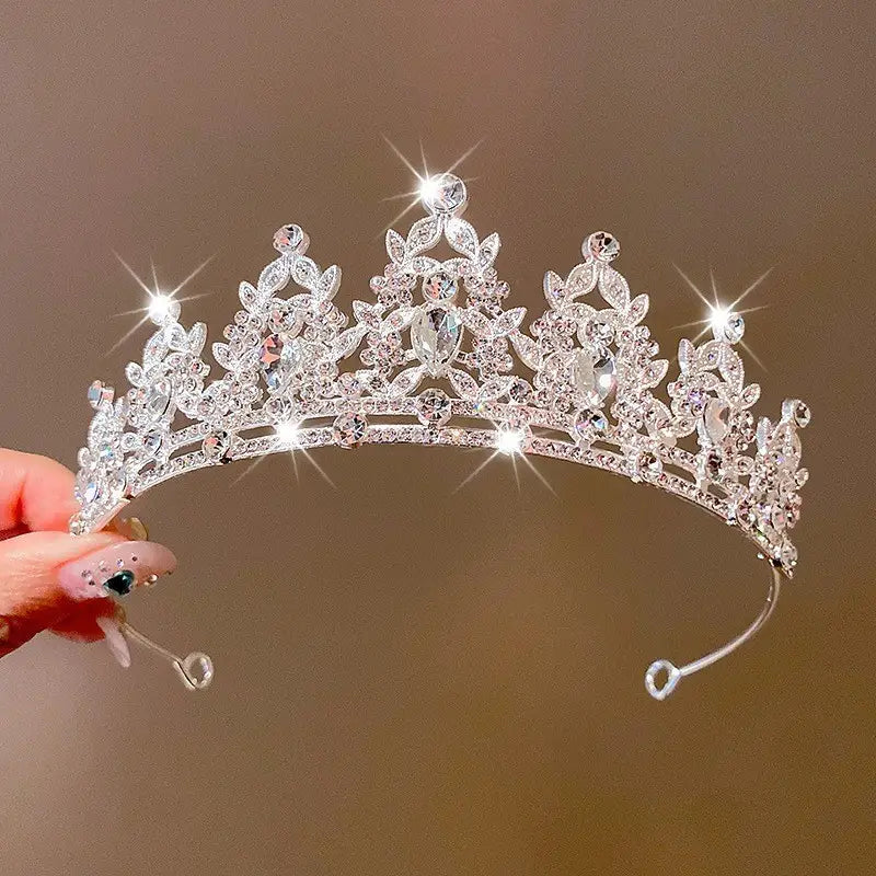 New Fashion Luxury Imitation Princess Tiara Silver 1pc