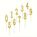 # 0 to 9 Bright Golden Cake Topper candles